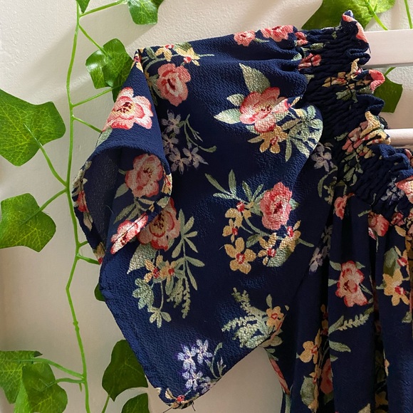 Blue Floral Romper - Picture 1 of 6